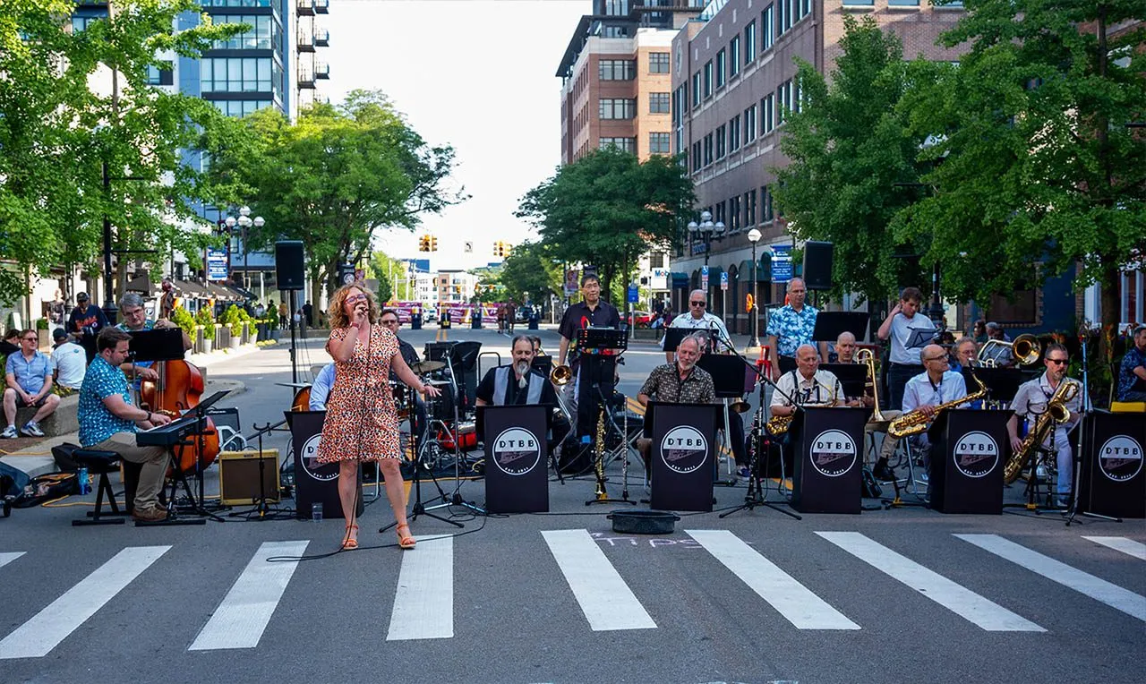 Depot Town Big Band outdoors